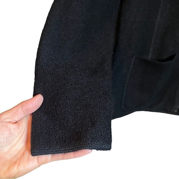 NWT! Croft & Barrow black 100% wool zip up sweater - Picture 10 of 10